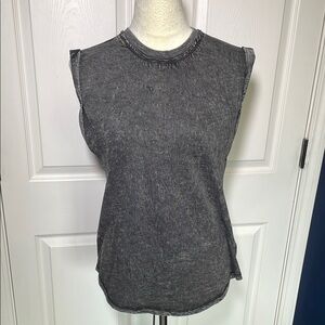 Anthropologie Pilcro 100% Cotton Faded Black Denim Look Muscle Tee Small